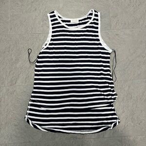 NWOT Zara Striped High Low Tank Top in Black/White